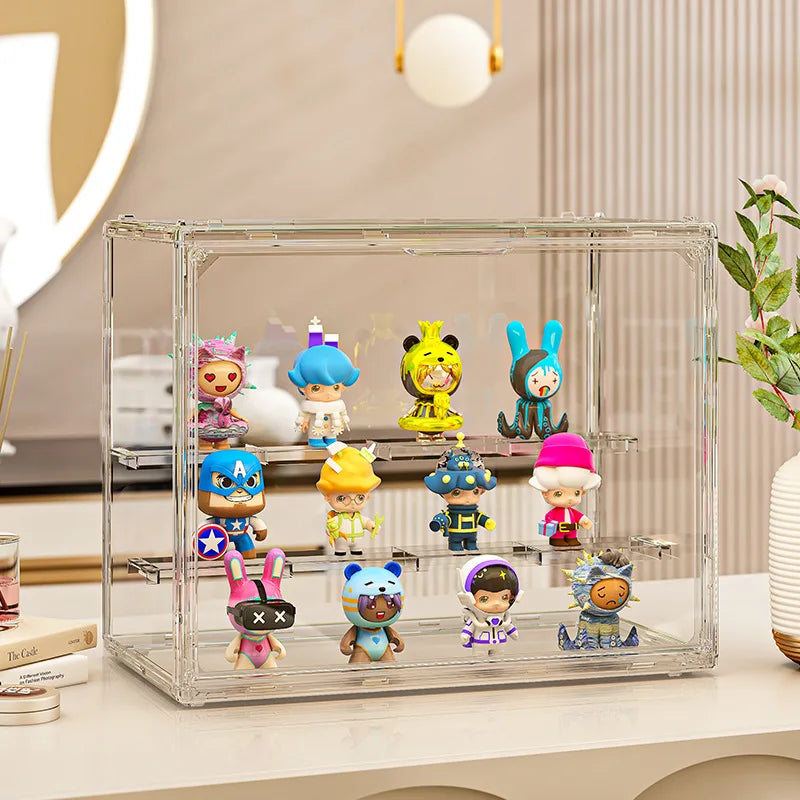 boîte rangement transparente moderne figurines collection empilable respectueux environnement plastique sans bpa