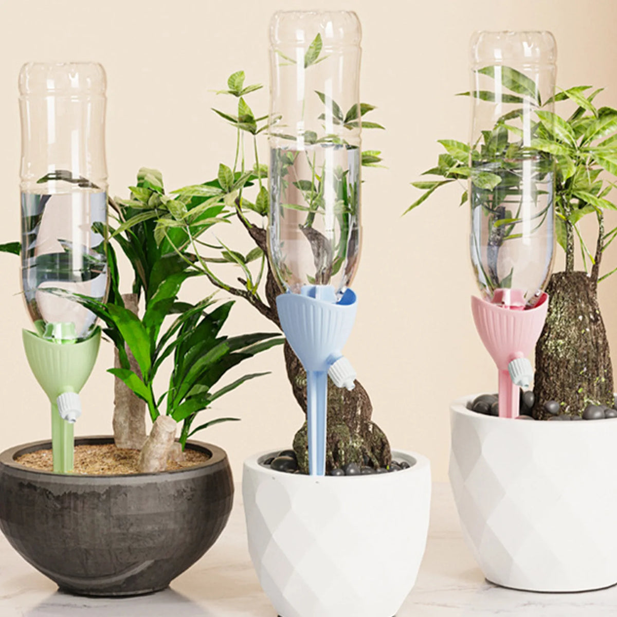 distributeur eau plante arrosage goutte goutte bouteille adhésif moderne kit pot fleur vert bleu