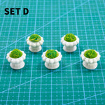 miniature pots fleurs blanc détails relief décoration jardin diy artificiels