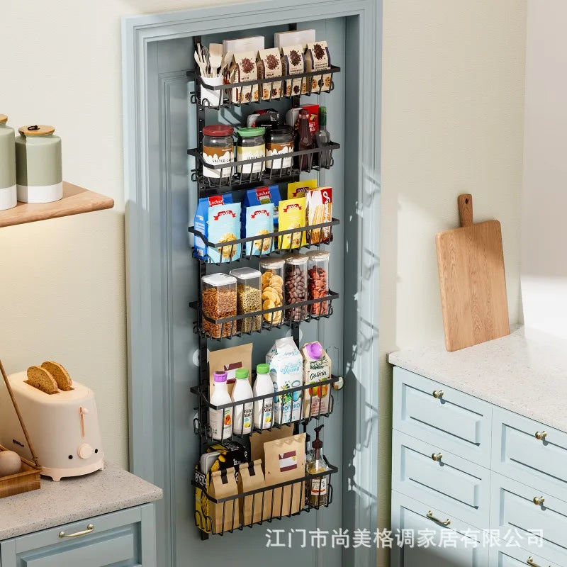 Panier suspendu porte fer rangement cuisine salle de bain sans perçage