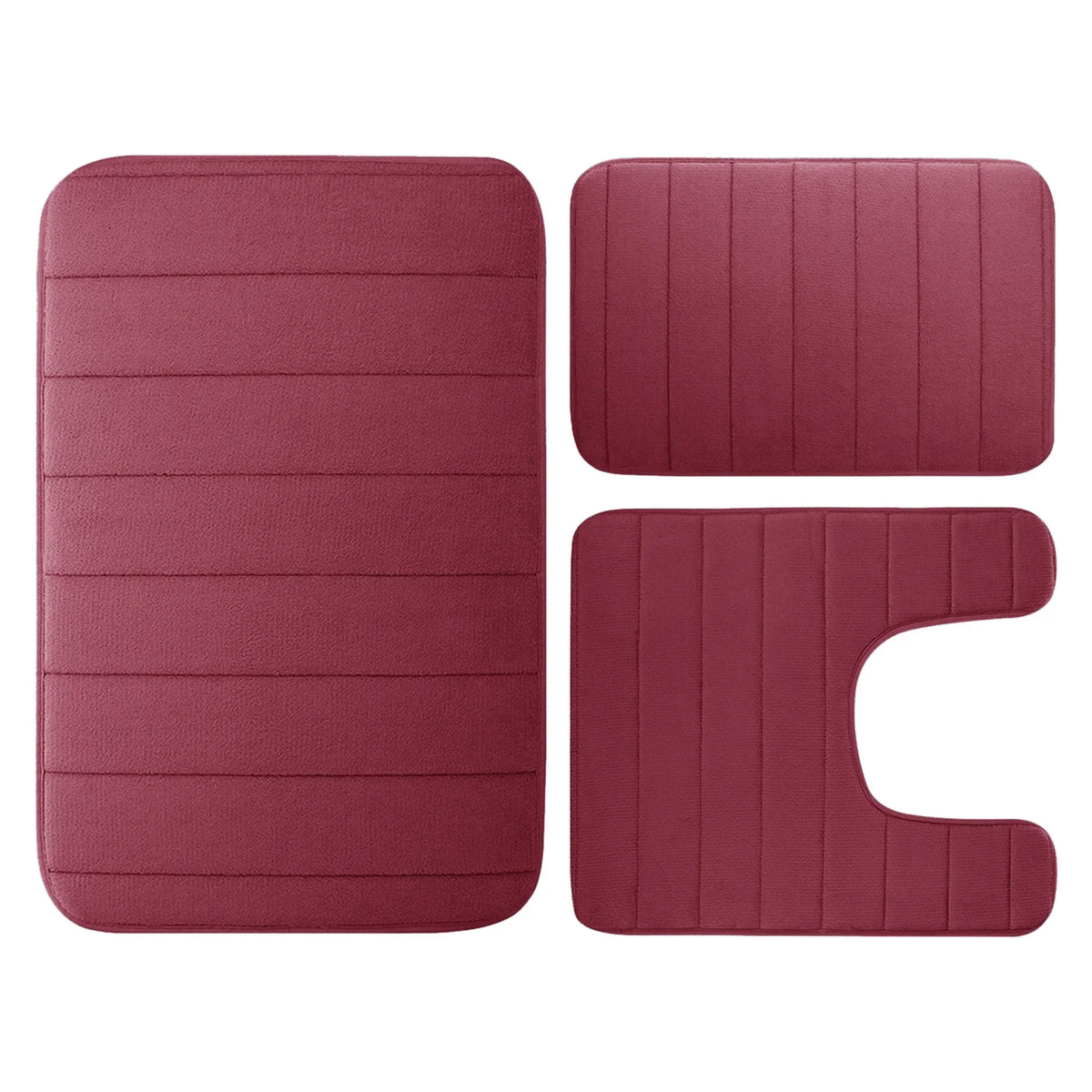 tapis bain mousse mémoire forme absorbant antidérapant moderne rayé beige clair salle bain lavable