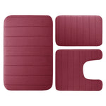 tapis bain mousse mémoire forme absorbant antidérapant moderne rayé beige clair salle bain lavable