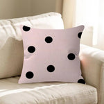 housse coussin carré motif pois animal compagnie moderne polyester coton noir blanc chambre lit