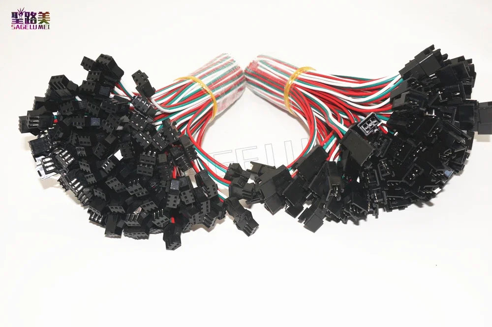 câbles électriques connecteurs jst sm broches tension 24v noir rouge bleu vert blanc