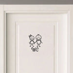 autocollants mural personnages stylisés humour minimaliste noir adhésif salle bain chambre enfants décoration vinyle