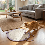 tapis chats blanc rouge rose jaune violet tissé points noirs moderne oreilles chat anneau