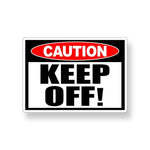 signalisation caution keep off adhésif pvc rouge noir blanc classique graphique porte mur fenêtre