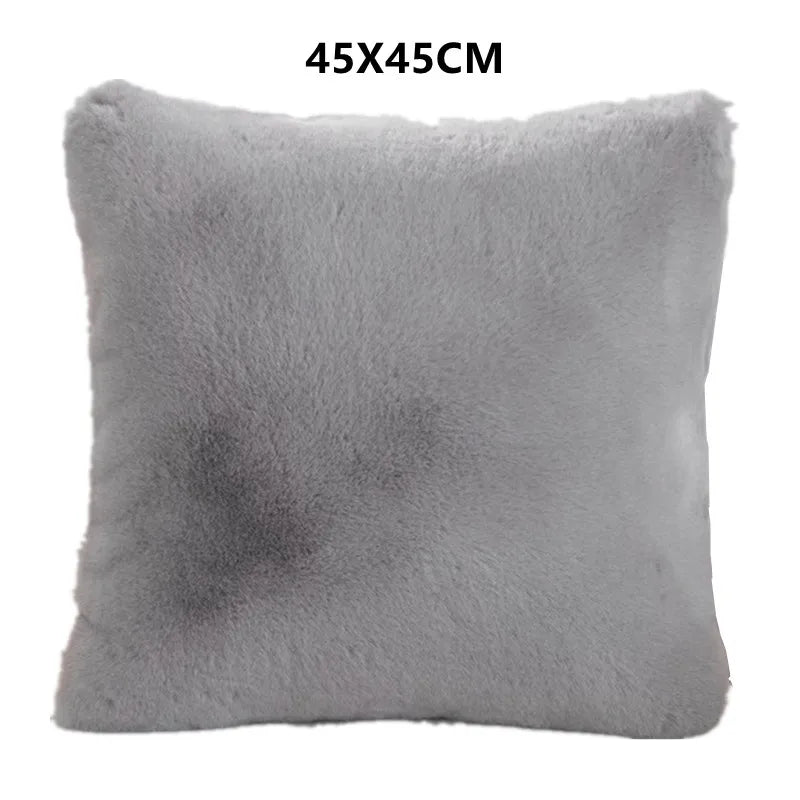 taies oreiller 45x45cm doublure pelucheuse motif flocon couleur neutre lit décoration voiture