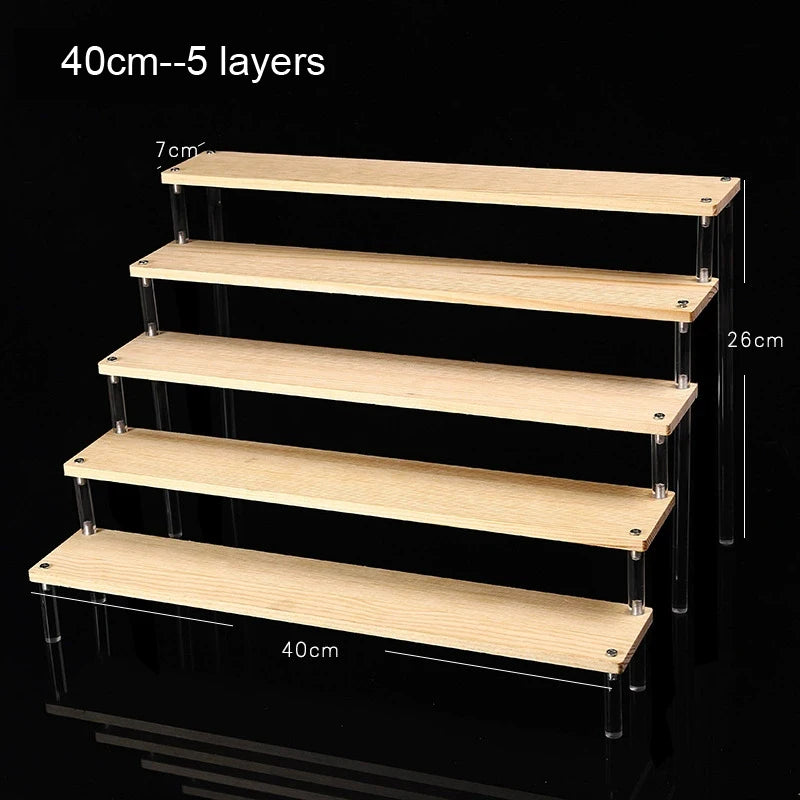 étagère bois massif moderne niveaux rangement cosmétiques vis minimaliste salon