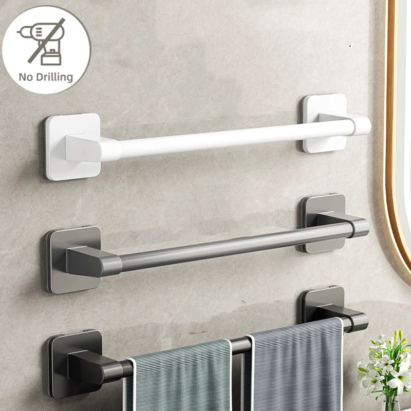 porte serviettes adhésifs muraux modernes argenté blanc gris minimaliste sans percer 30cm 40cm
