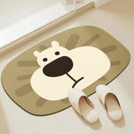 tapis bain caoutchouc antidérapant ours lion motifs animaux marron moderne 40x60cm 50x80cm