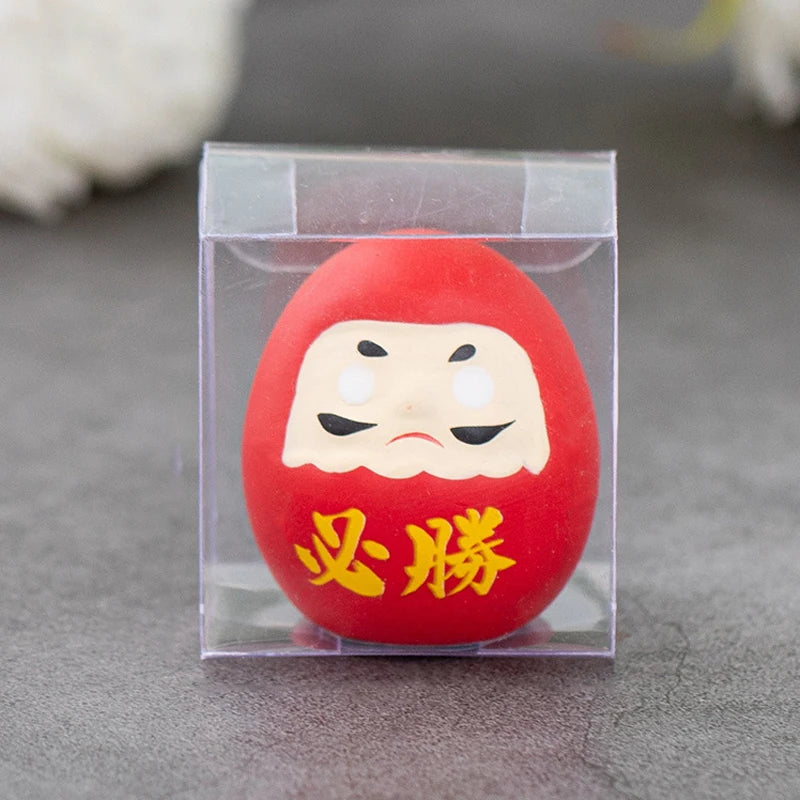 statuette japonaise daruma orange rouge noir vert violet rose blanche bonheur traditionnelle maison