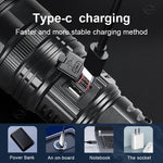 lampe torche led rechargeable 15000 mAh 500m lumiere intense ceinture ajustable banque alimentation