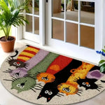 tapis d'entrée antidérapant chatons mignons motifs floraux moderne multicolore rouges verts bleus noirs 40x60cm