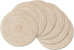 placemat rond rayures concentriques beige clair moderne respectueux environnement tissu polyester coton set table