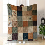 couverture patchwork multicolore moderne motif géométrique polyester lavable maison voyage 150x130cm