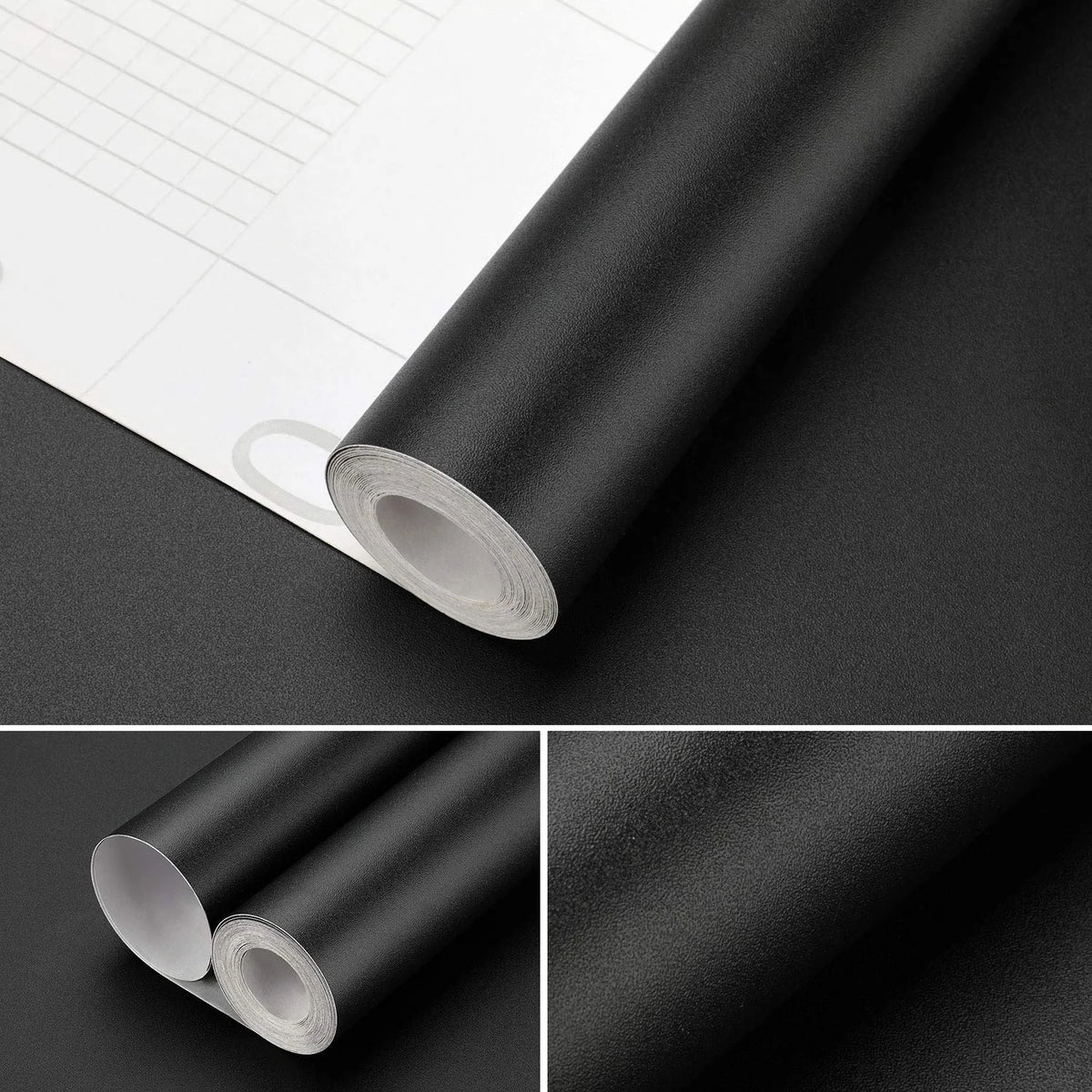 papier peint auto adhésif noir moderne résistant l'eau anti moisissure dimension variable respectueux environnement