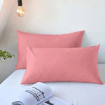 taies d'oreiller douces polyester coton rectangulaires minimaliste bleu blanc gris rose