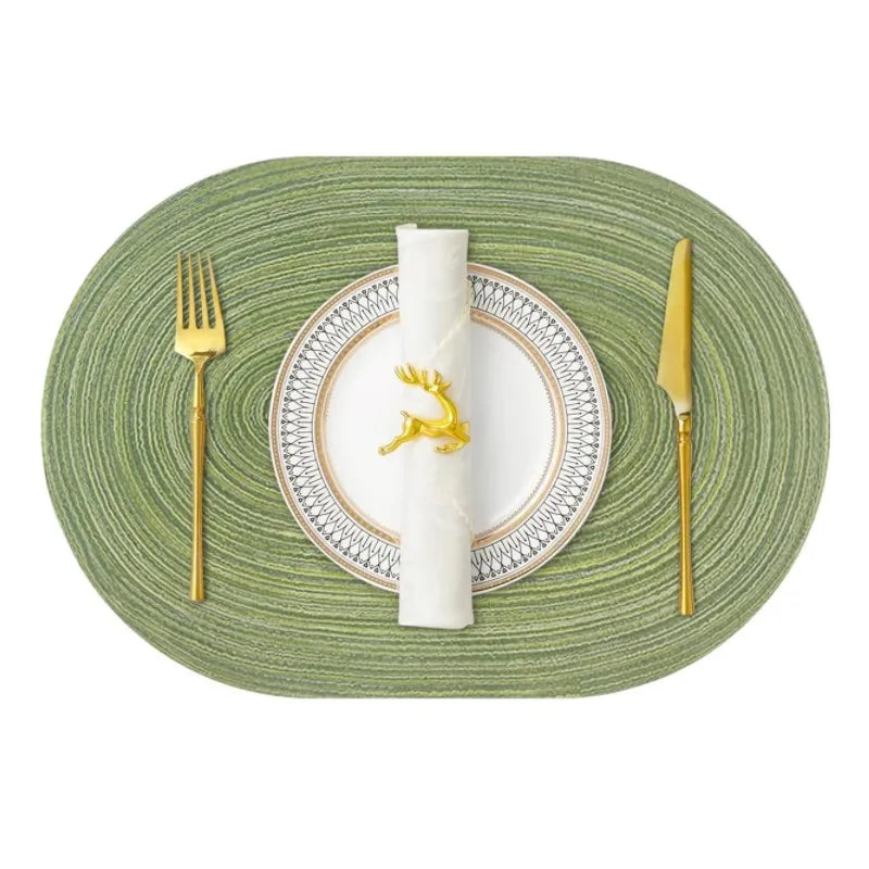 tapis table rectangulaire coton tressé vert moderne antidérapant grande dimension salle manger