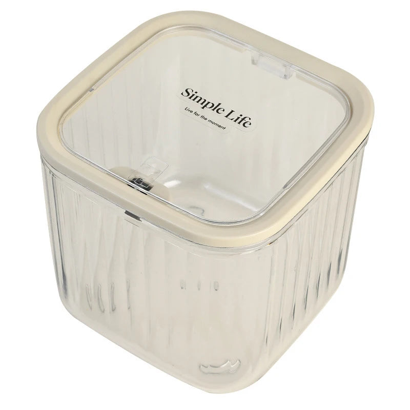 bac glace transparent moderne rayures verticales rangement 15x15x8.3 cm