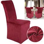housse chaise banquette velours noir adhésif moderne salle manger unie polyester elasthanne