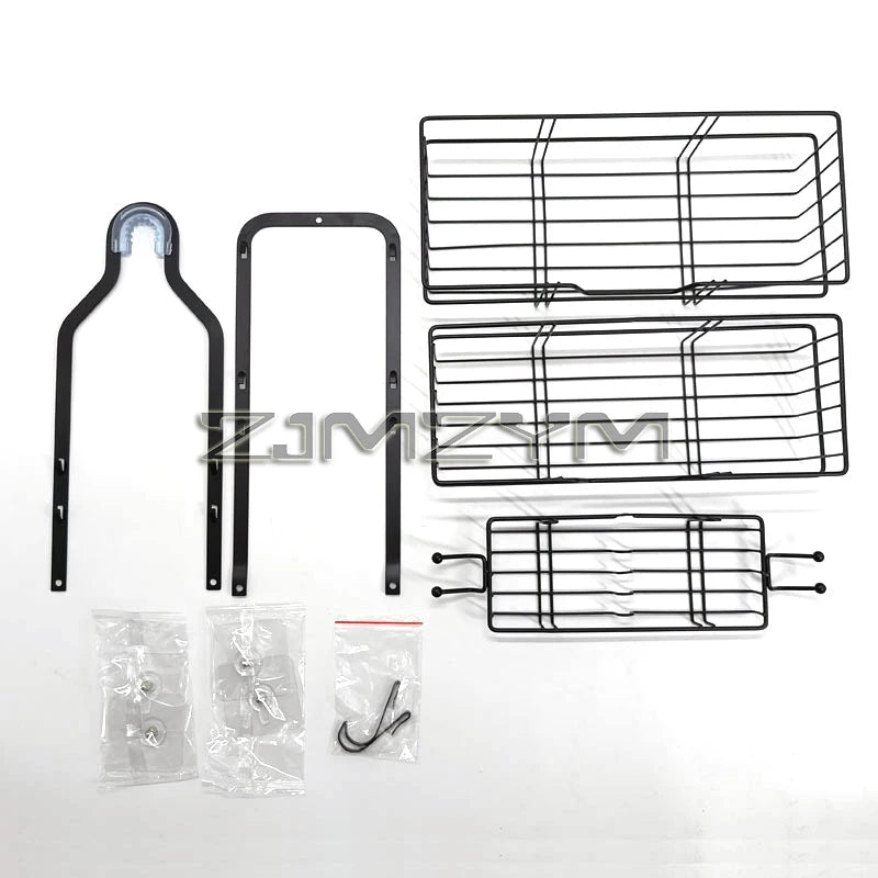 étagère douche trois niveaux noir contemporain clips métal réutilisable sans perçage