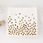 serviettes papier blanc doré classiques occasions festives mariage anniversaire élégantes lignes dorées simples texture
