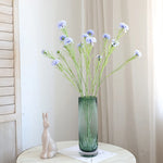 bouquet fleurs artificielles soie bleu blanc violet vert intérieur décoration champêtre minimaliste festive mariage