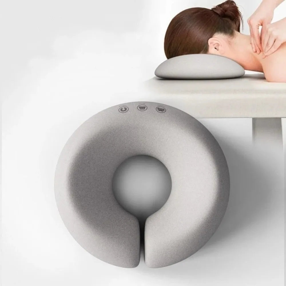 coussin tête face mousse mémoire forme concave polyester coton doux gris ergonomique lit adultes