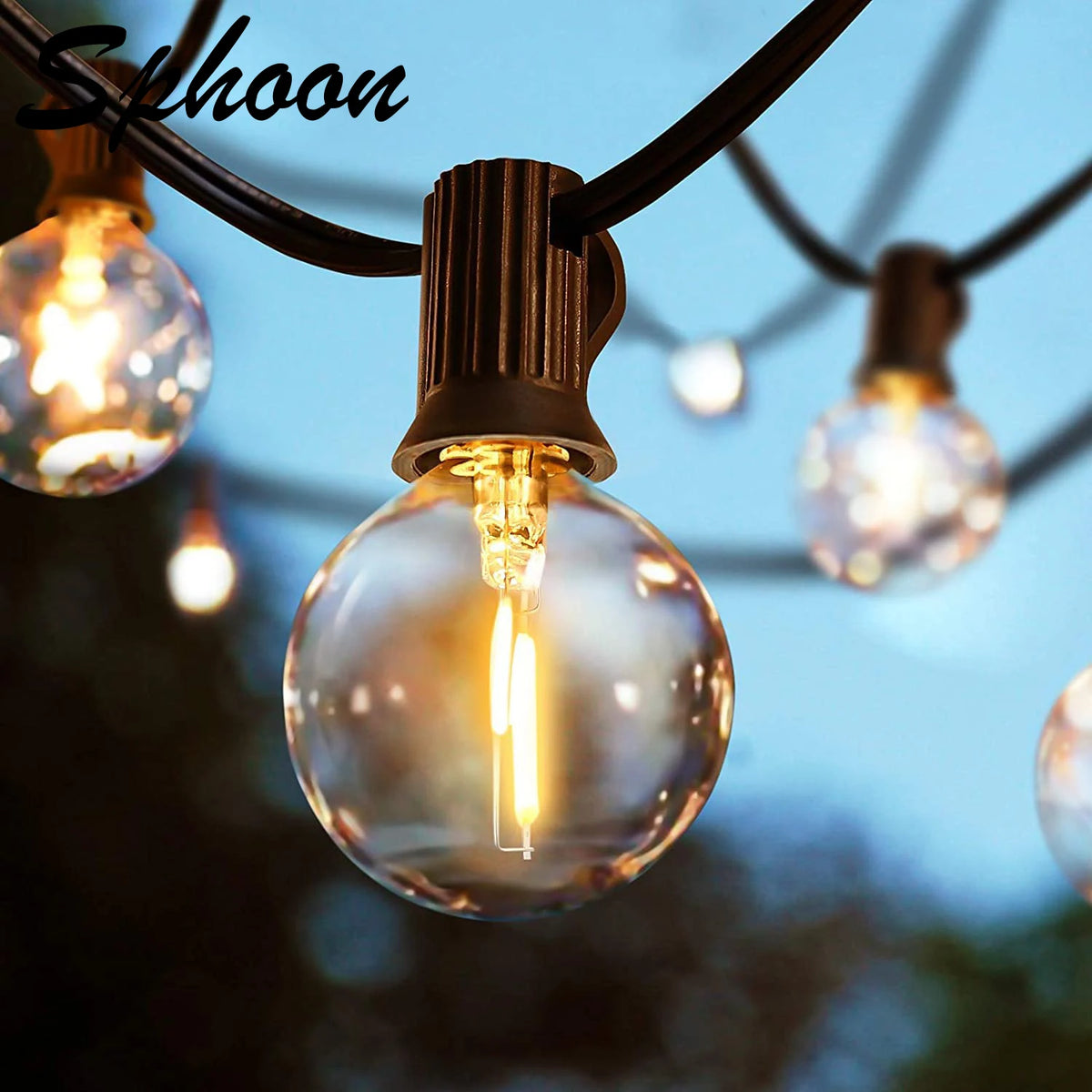 guirlande lumineuse led globes transparents vintage 100cm 250cm 500cm patio extérieur