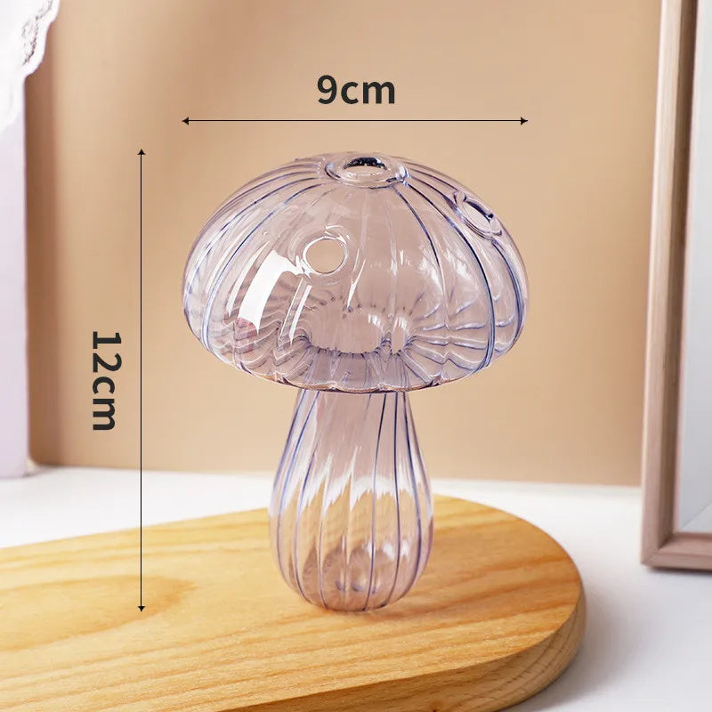 vases champignons transparents couleurs or bleu rose vert rouge jaunes moderne minimaliste