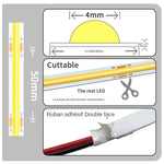bande led cob 12v 24v blanc 4500k moderne adhésif haute luminosité 320led/m 50000heures