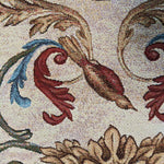 tapisserie murale coton floral baroque classique beige rouge verte bleue ornementations tringles tassels handwash