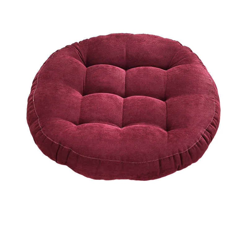 coussin rond velours polyester vert foncé jaune clair bleu foncé moderne confortable
