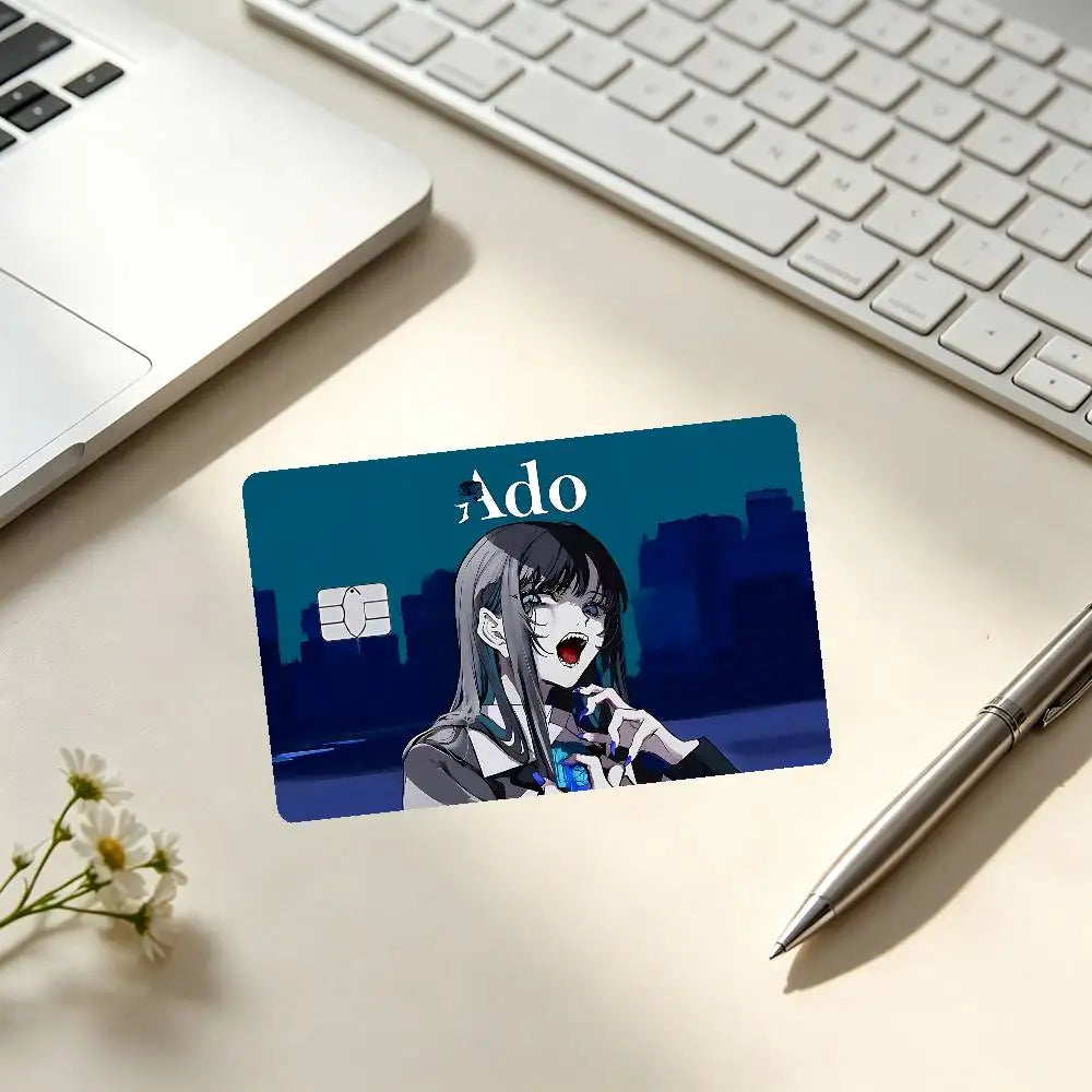autocollants protection cartes credit dessin anime personnalisables adhésifs modernes bleu noir violet