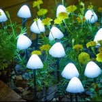 guirlande lumineuse solaire champignon multicolore jardin féerique extérieure autoinstallation led opaque contemporaine festive
