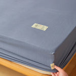 drap housse lit coton blanc uni élastique matelas moderne doux