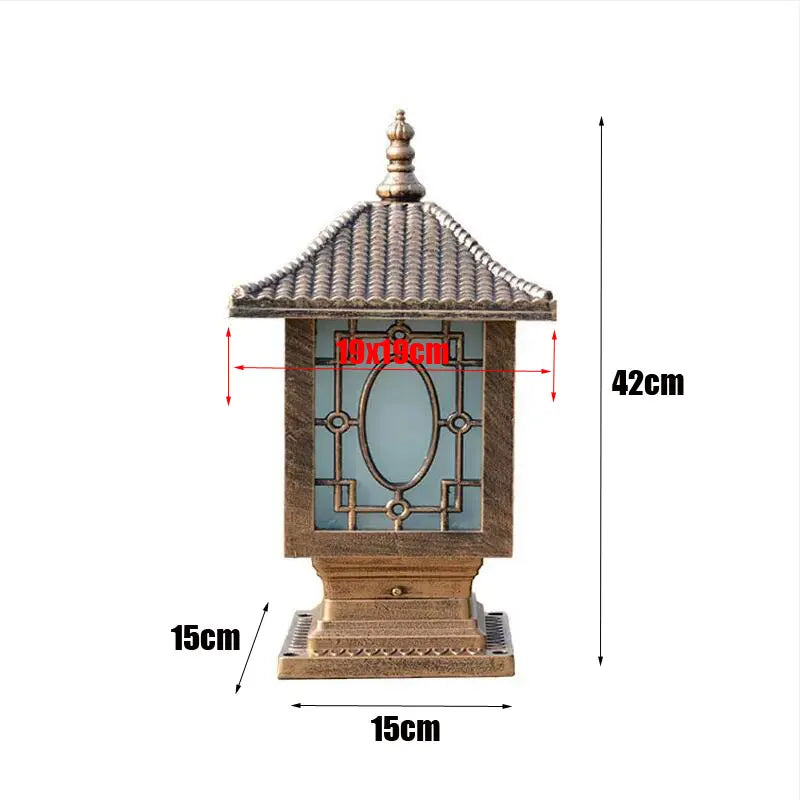 Lampadaire extérieur bronze noir texturé panneau verre translucide asiatique traditionnel éclairage cuisine chambre coucher