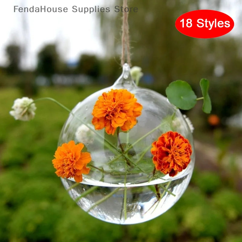 terrarium suspendu verre transparent plante mousse fleur moderne minimaliste