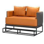 canapé moderne orange gris coussins structure métallique scandinave minimaliste canapé d'angle forme