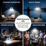 lampe solaire camping led rechargeable type étanche modes ambiance extérieure moderne.functional