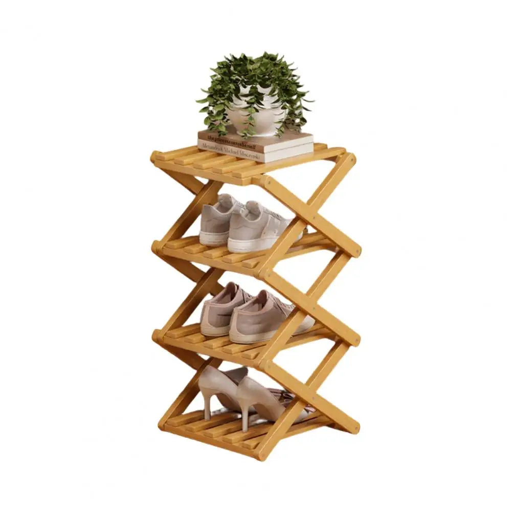 étagère pliable bois chaussures moderne réutilisable niveaux entrée couloir petit espace