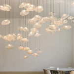 suspension lumineuse pendentif verre transparent organique contemporain 20cm 25cm 30cm 35cm 40cm