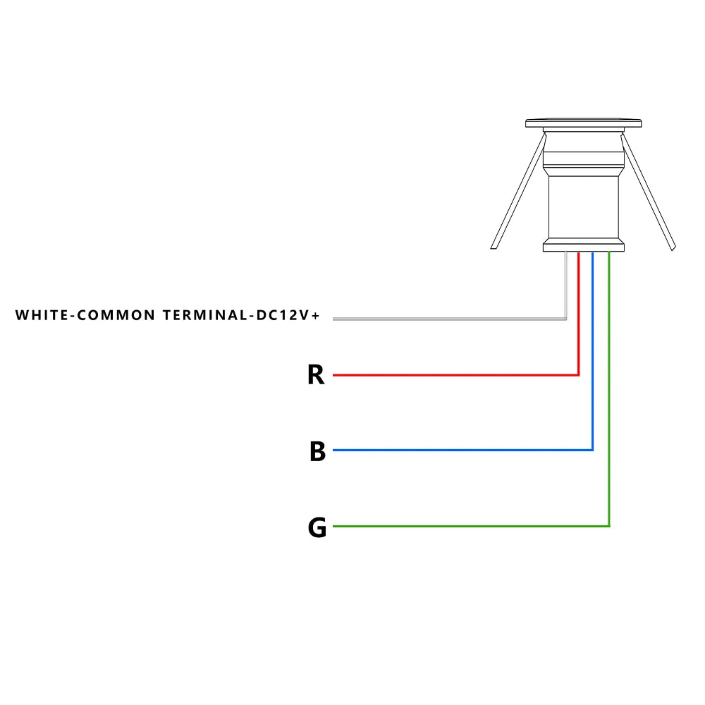 projecteur led rgb 1w 12v noir argent blanc moderne câbles adaptateur batterie