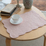 tapis table rectangle bleu marine quilté géométrique respectueux environnement 18x13 inches