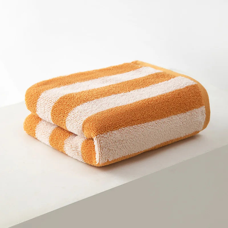 serviettes bain coton carreaux violet orange vert gris rapide moderne