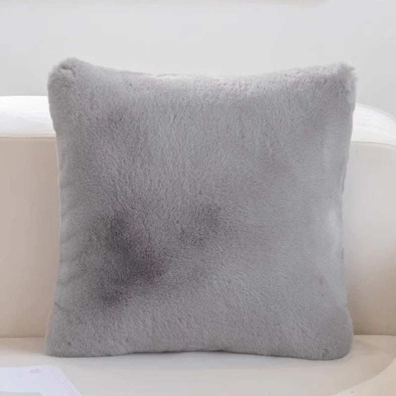 taies oreiller 45x45cm doublure pelucheuse motif flocon couleur neutre lit décoration voiture