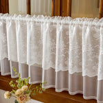 rideau blanc broderie florale transparent classique polyester fenetre cuisine salon chambre balcon