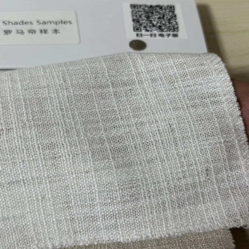 rideau store lamelles tissu beige texture lin moderne opacité sécurité uv puits lumière horizontal
