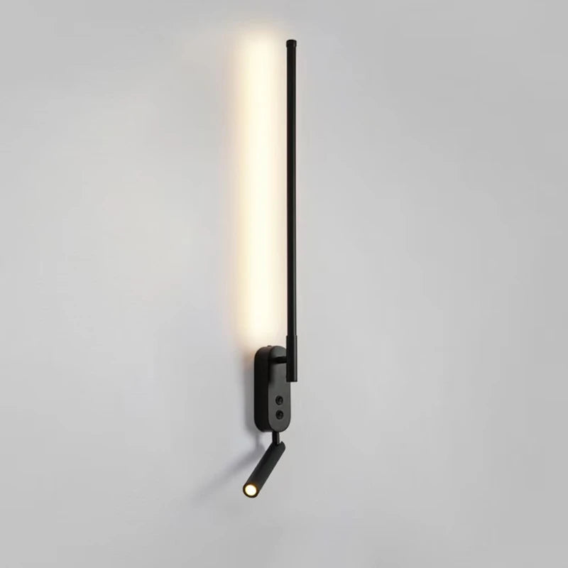 lampe murale moderne minimaliste fixée mur alimentée courant alternatif lumière jaune noir chambre coucher